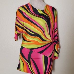🌟 3 for $15 Deal! 🌟 Hak dress crooked blouse top S orange pink black